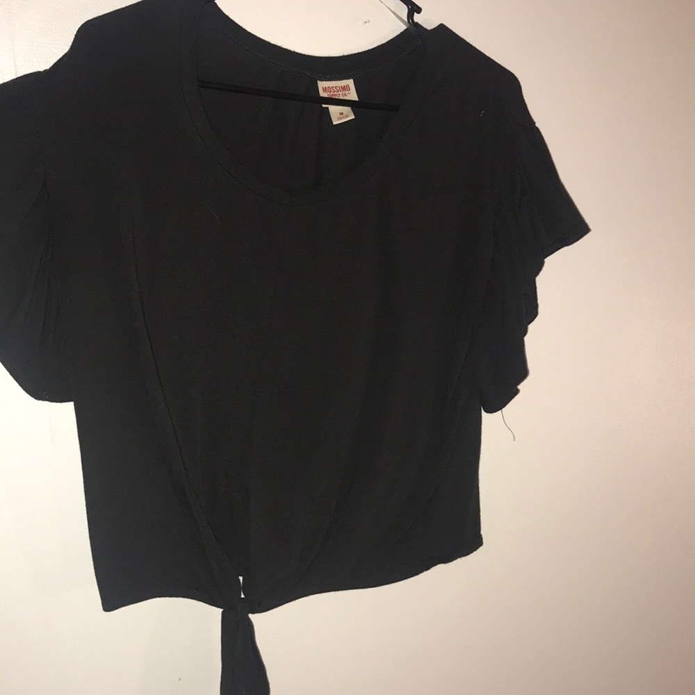 Black Ruffle Tee